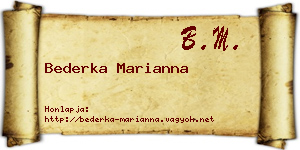 Bederka Marianna névjegykártya